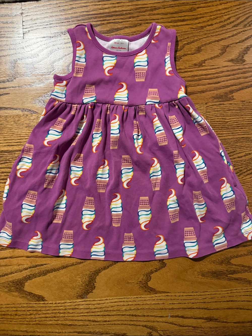 Hanna Andersson Purple Ice Cream Cone Knit Dress